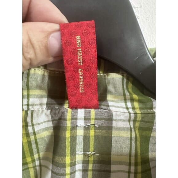 Apple Bottoms Women Green Plaid Button Up Western Shirt Long Roll Tap Sleeve 3XL - Picture 7 of 15